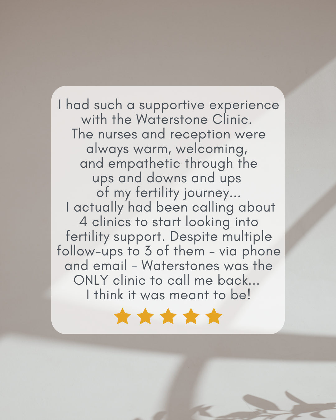 Patient Review Testimonial Waterstone Clinic